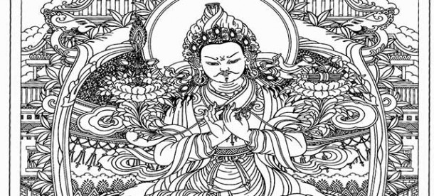 Hand-drawn image of the Tibetan king, Trisong Detsen