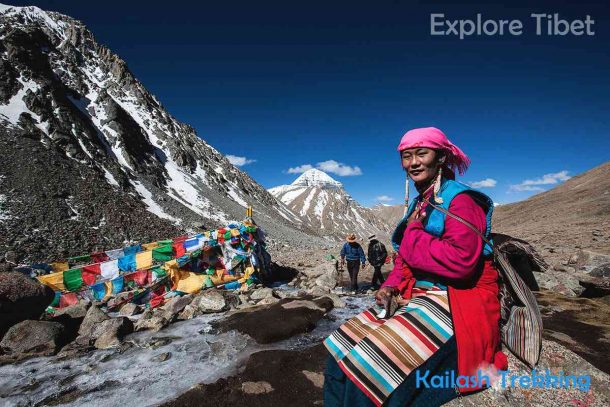 Tibetan Pilgrim taking a rest after the long tiring trek, with still more to come - Kailash Kora - Day 1