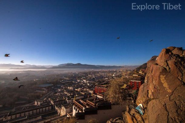 Shigatse City from Dolma Ri Hill.