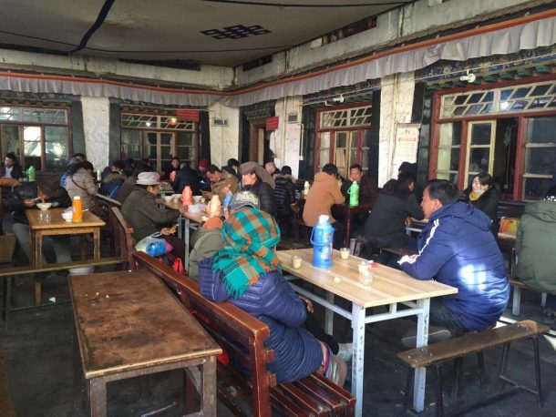 Local tea house in Lhasa street