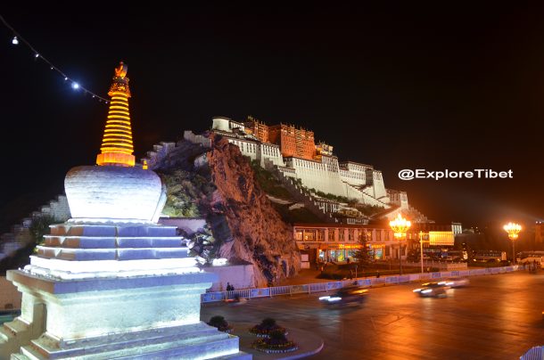 Night Scenery of Potala Palace in Winter