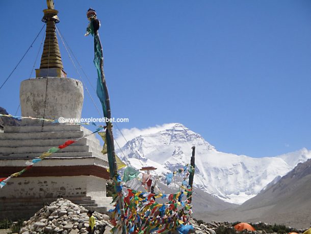 Great view of Mt Everest from Rongbuk monastery