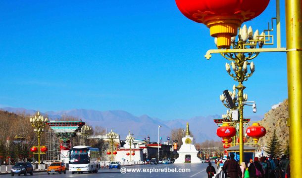 In front of Potala Palace in Lhasa -Tibet