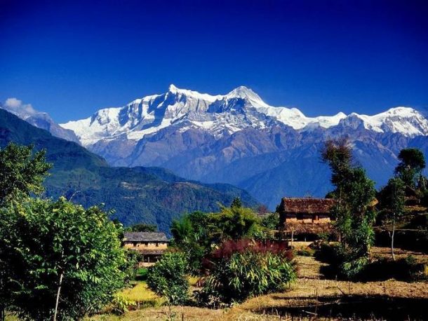 Nepali village in the Himalayas