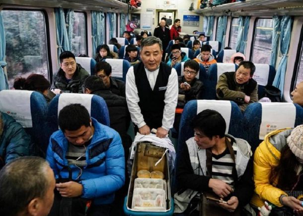 The food trolley on the train to Tibet