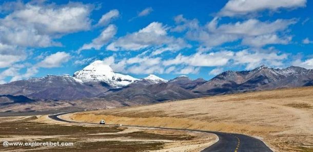 The Xinjiang Tibet Highway as it heads towards holy Mount Kailash in Ngari Prefecture