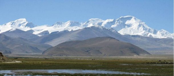 The expansive vista of the Tibetan plateau