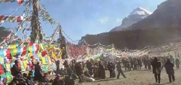 Tourists at the Saga Dawa Festival at Mount Kailash