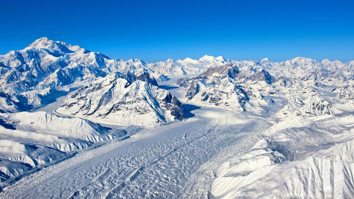 The Himalayas covered on Snow