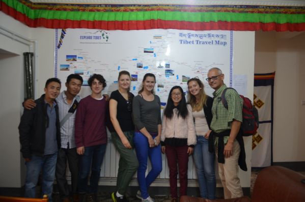 Some of our small group tour guests at our Lhasa office before leaving for the rest of their tour