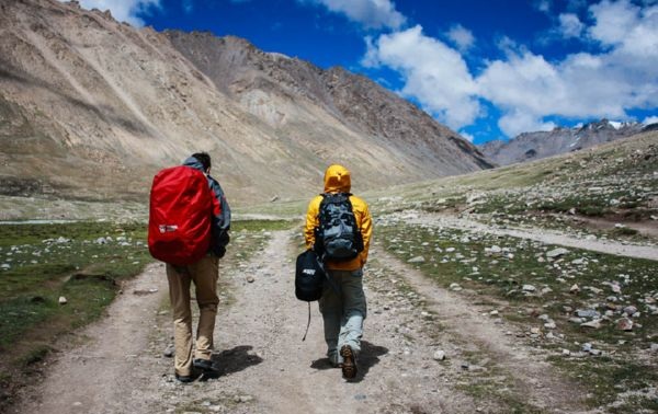 Backpackers in Tibet during the early days of Tibetan tourism