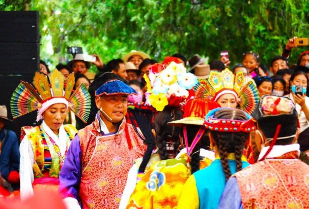 Performing Tibetan Opera during Shoton Festival