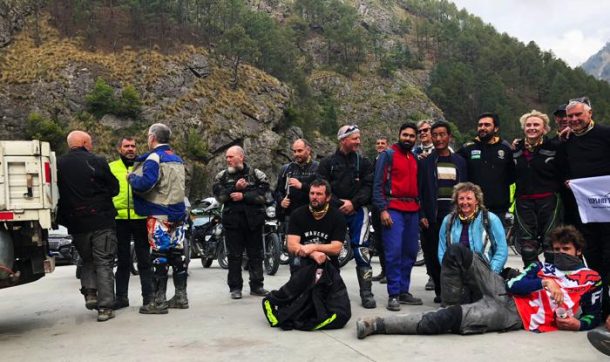 Bikers taking a break on way to Gyantse, Tibet