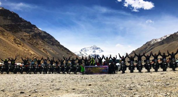 Riders enjoying the beautiful moments at Everest Base Camp-Explore Tibet