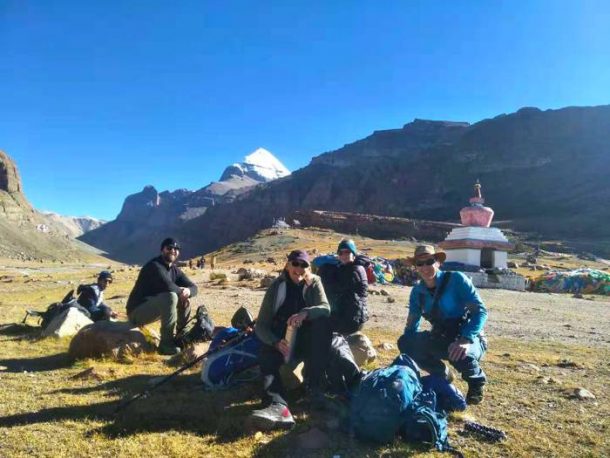 Our every clients wearing sunglasses during their trek around Mount Kailash. 