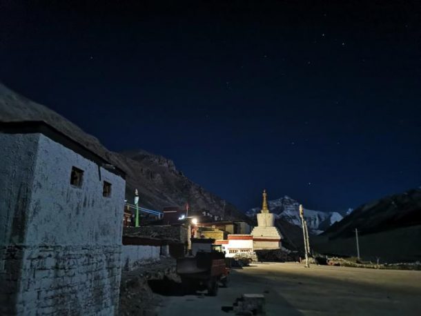 Everest Base Camp at night during EBC Tour with -Explore Tibet