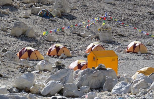 Camping during Tibet trekking around Everest Base Camp in Tibet.-Explore Tibet