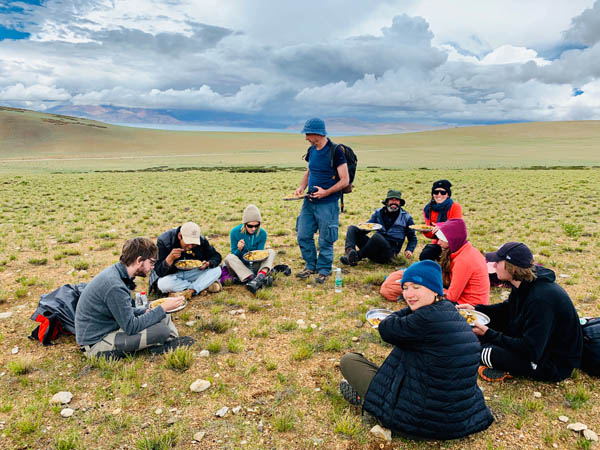 Foreign travelers enjoying the lunch time.-Explore Tibet