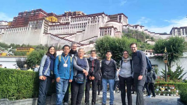 Tourists at the Potala Palace in Lhasa