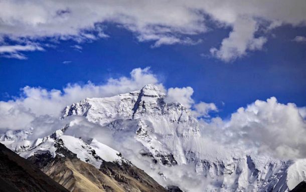 The view of Mount Everest from the Tibet Everest Base Camp