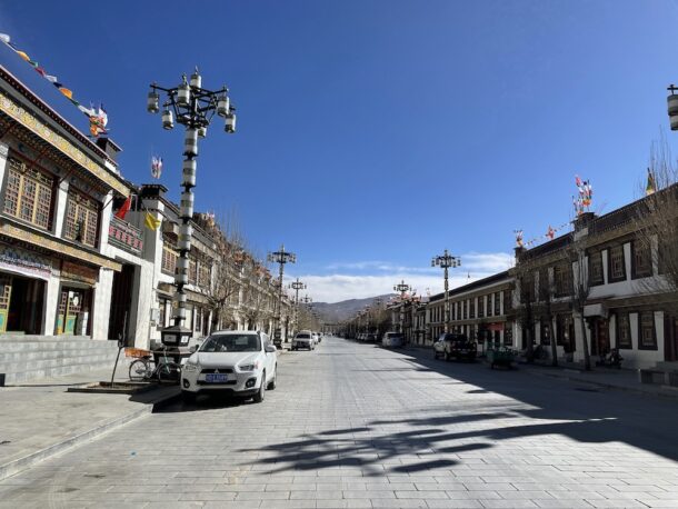 Gyantse town in Tibet