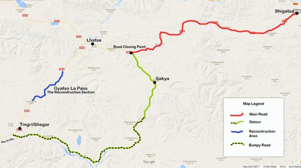 Road Reconstruction at Gyatso La Pass Added 2 More Driving Hours to The Tibet EBC Tours.