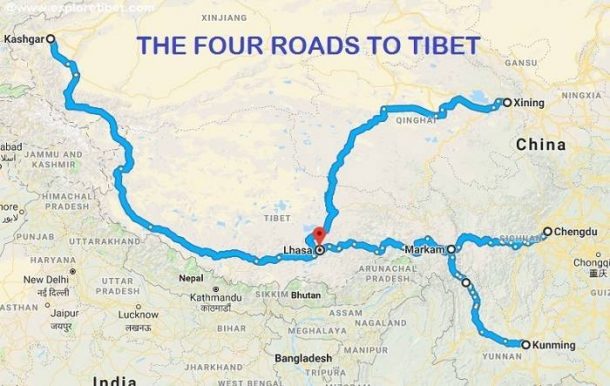 Four Overland Routes to Lhasa Four Overland Routes to Lhasa