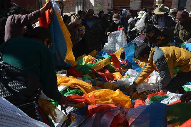 Tibetan prayer flgas