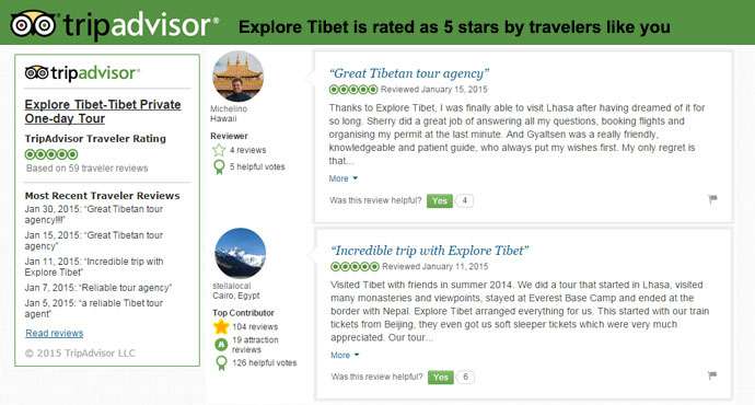 Tibetan tour agencies recommended by trip advisor