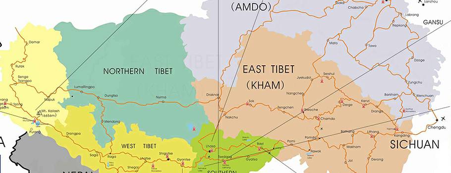 Tibet Lhasa Map by Explore Tibet