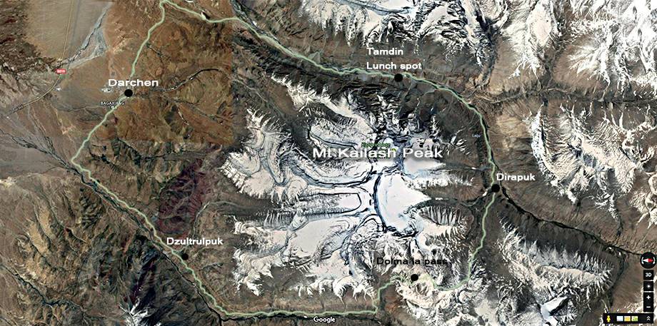 Tibet Mt Kailash Trekking Map by Explore Tibet