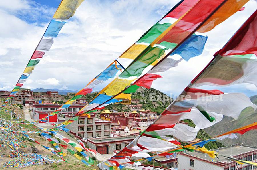 Ganden monastery in Tibet, Lhasa Ganden monastery
