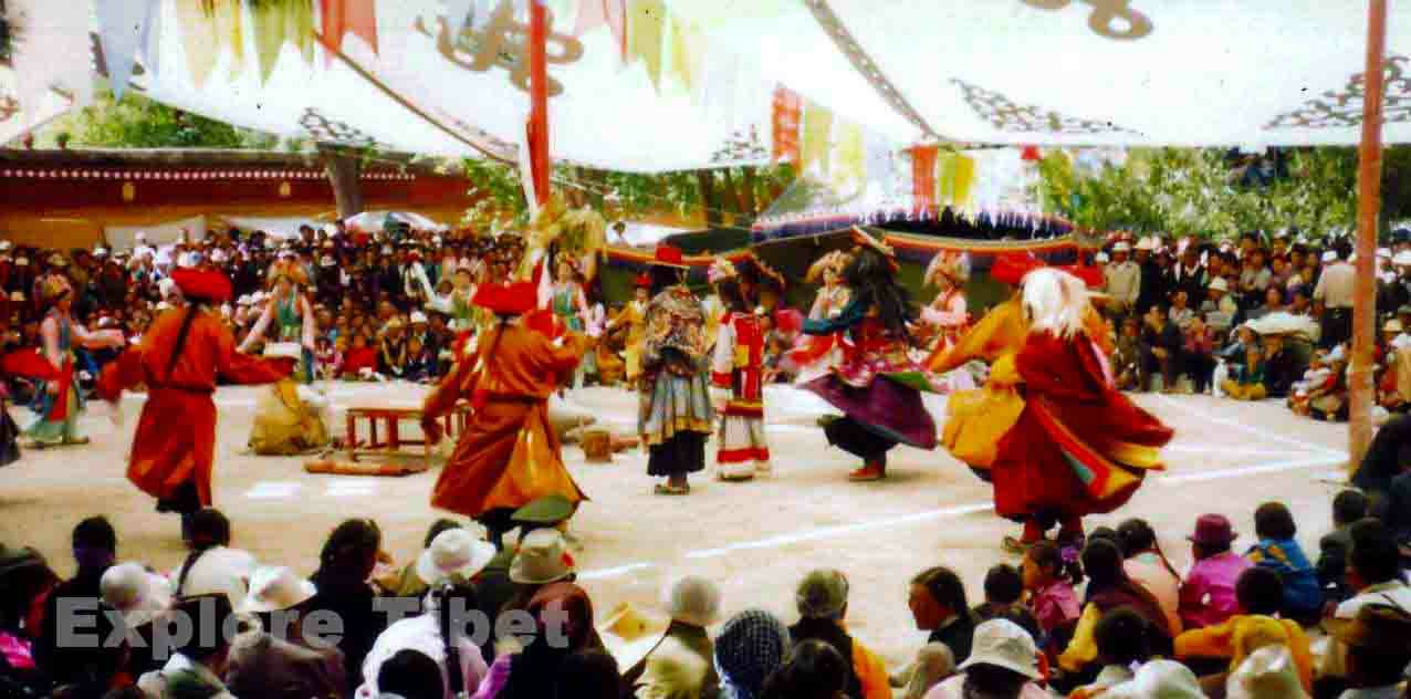 During Shoton Festival at Norbulingka Palace -Explore Tibet