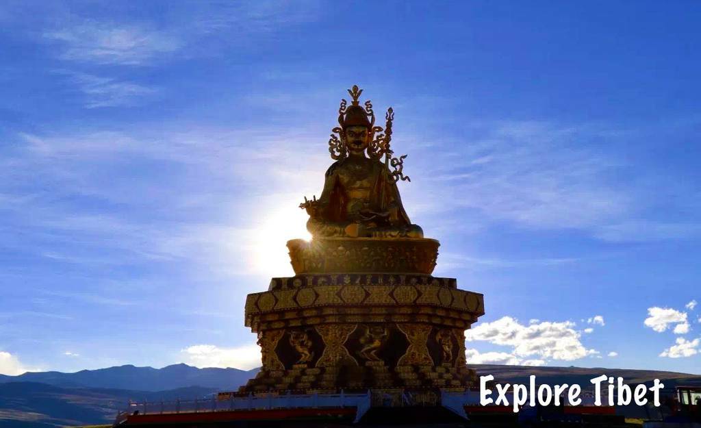 Guru Rinpoche Statue at Yachen monastery -Explore Tibet
