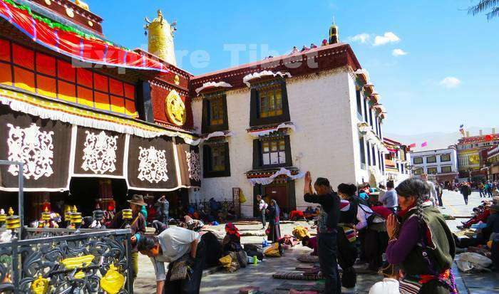In front of Jokhang Temple -Explore Tibet