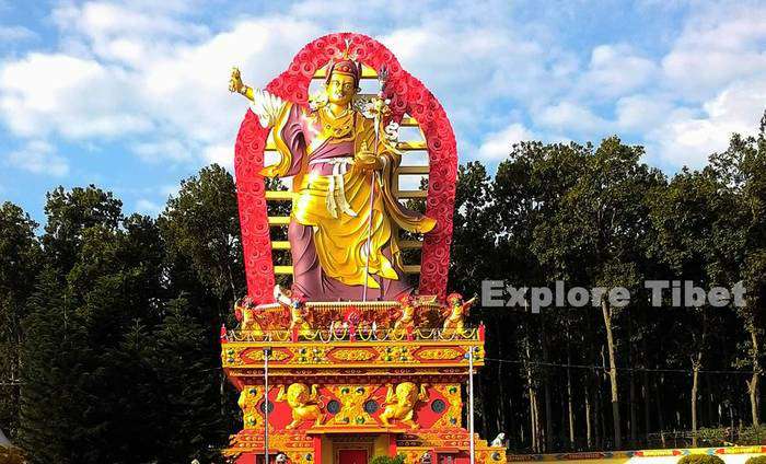 Statue of Guru Padmasambhava at Mindroling Monastery in India- Explore Tibet