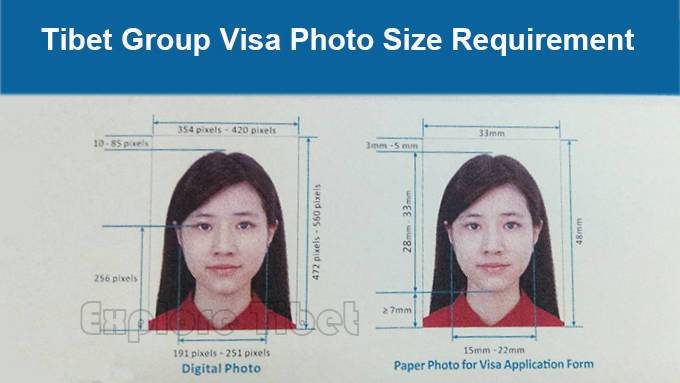 Tibet Group Visa Required Photo Size by Explore Tibet