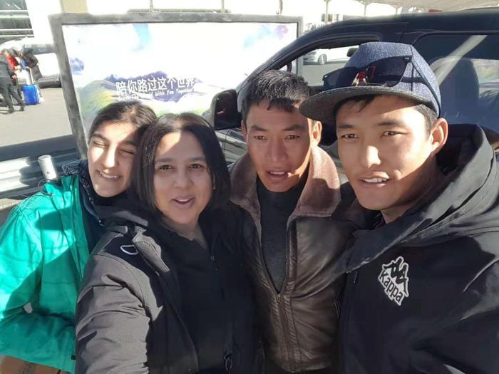 Selfie with clients, Explore Tibet tour guide and driver