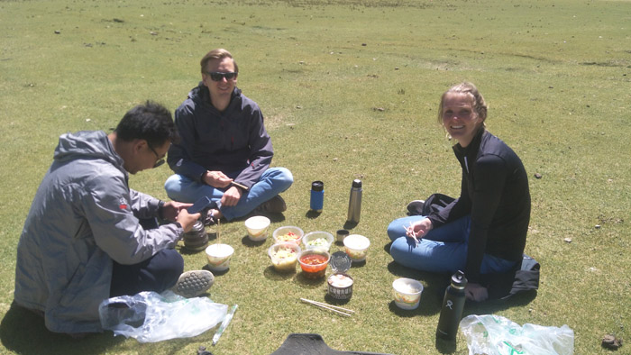 clients having lunch- Explore Tibet