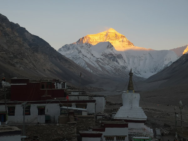 Evening at Everest Base Camp in Tibet