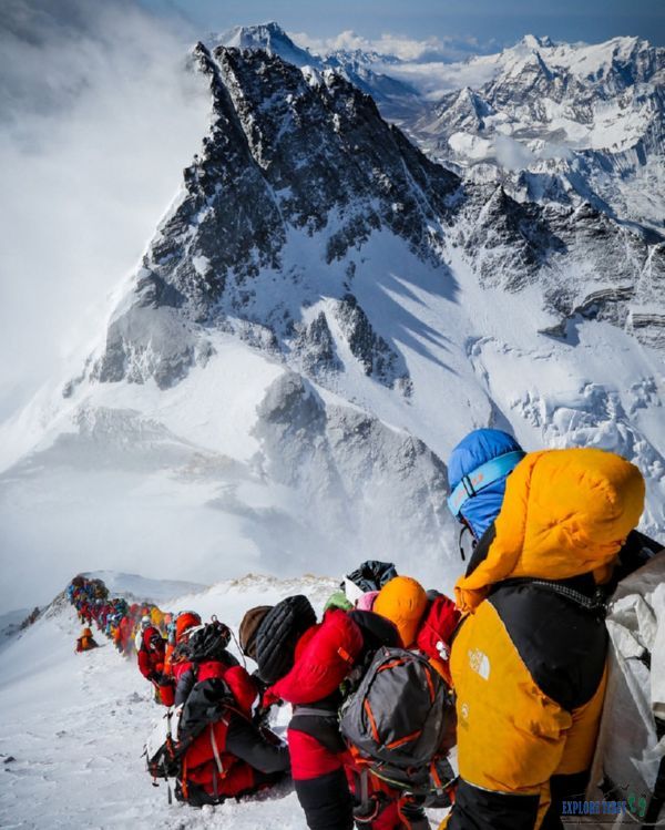 A line of climbers heading to Camp 4 on Mount Everest last month.
