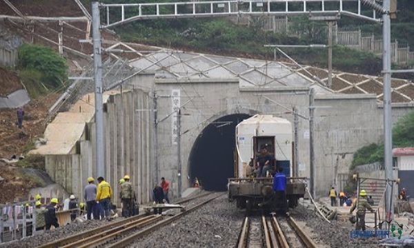 The construction site of the Bayu Tunnel on the Lhasa-Nyingchi Railway which was recently completed
