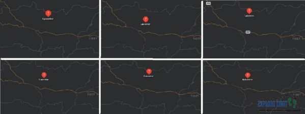 Epicenters of the most recent earthquakes in Gêrzê County